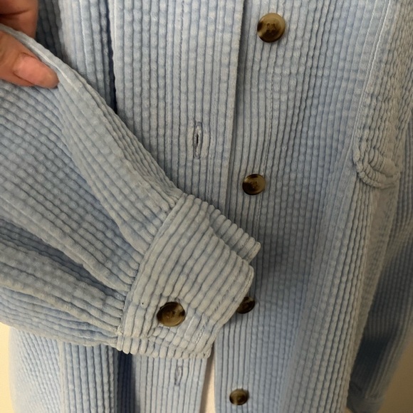 L.L. Bean Corduroy Sky Blue Shacket Button Down XL Petite Excellent Preowned Con - Picture 6 of 6